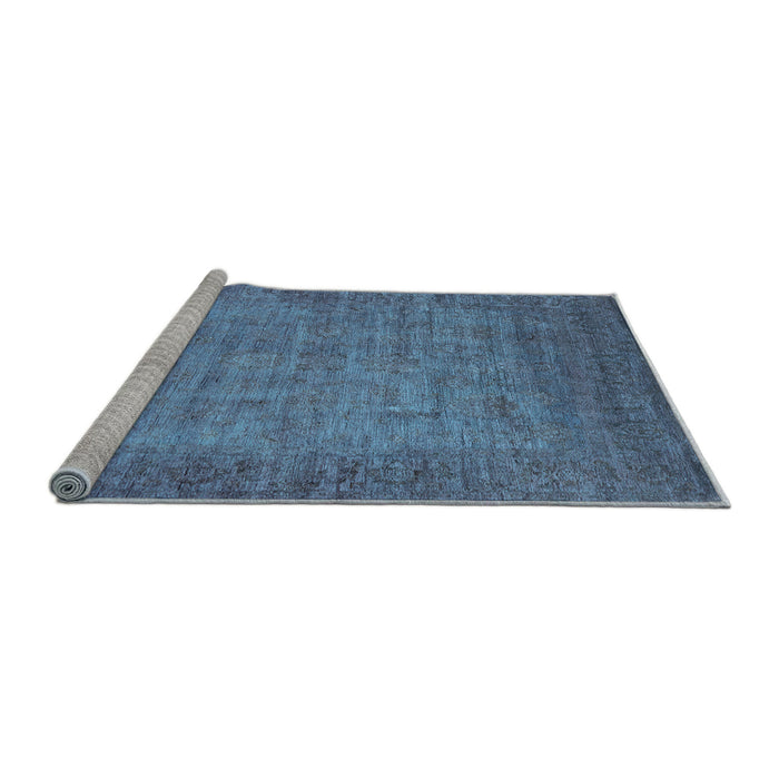 Sideview of Machine Washable Oriental Light Blue Industrial Rug, wshurb1557lblu