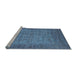 Sideview of Machine Washable Oriental Light Blue Industrial Rug, wshurb1557lblu