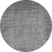 Round Machine Washable Oriental Gray Industrial Rug, wshurb1557gry