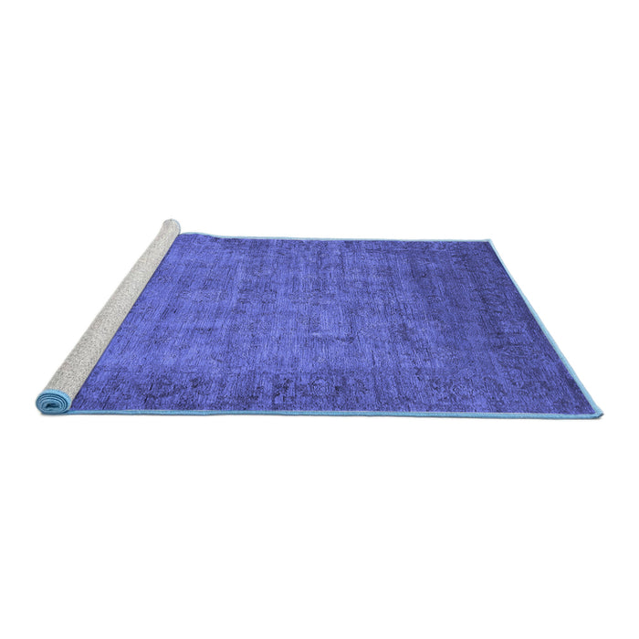 Sideview of Machine Washable Oriental Blue Industrial Rug, wshurb1557blu