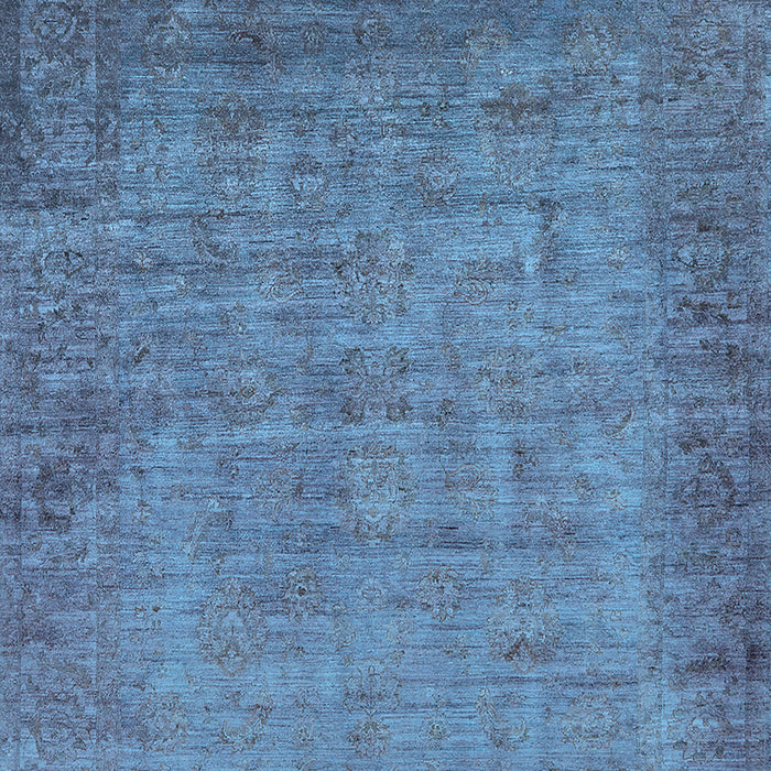 Machine Washable Oriental Light Blue Industrial Rug, wshurb1557lblu