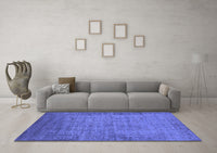 Machine Washable Oriental Blue Industrial Rug, wshurb1557blu