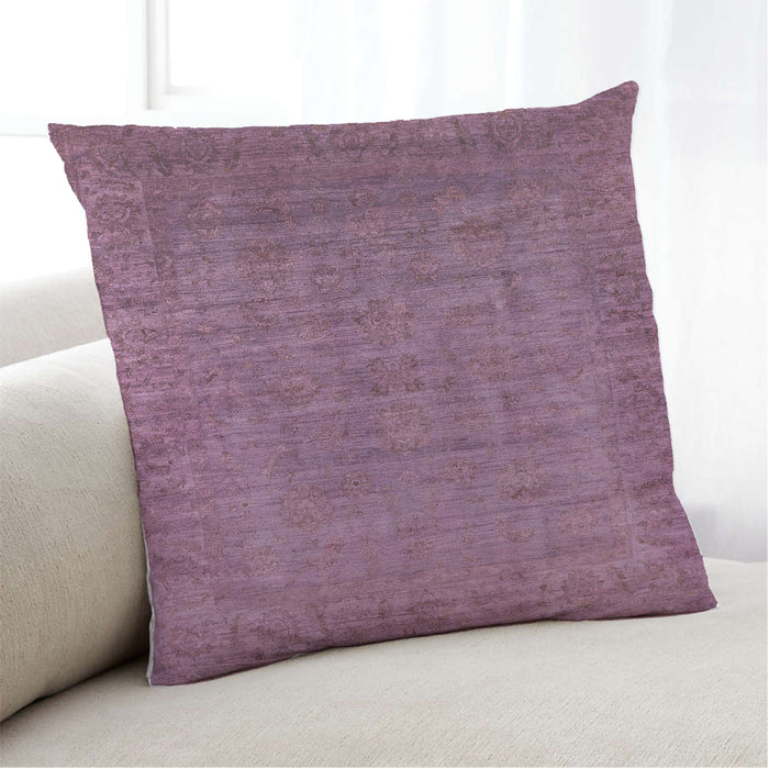 Lifestyle Image of Mid-Century Modern Urban Square Raspberry Purple Throw Pillow, 18 inch by 18 inch, pwurb1557