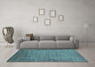 Machine Washable Oriental Turquoise Industrial Area Rugs in a Living Room,, wshurb1557turq