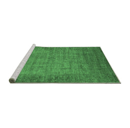 Sideview of Machine Washable Oriental Emerald Green Industrial Area Rugs, wshurb1557emgrn