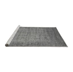 Sideview of Machine Washable Oriental Gray Industrial Rug, wshurb1557gry