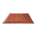 Sideview of Machine Washable Oriental Orange Industrial Area Rugs, wshurb1557org