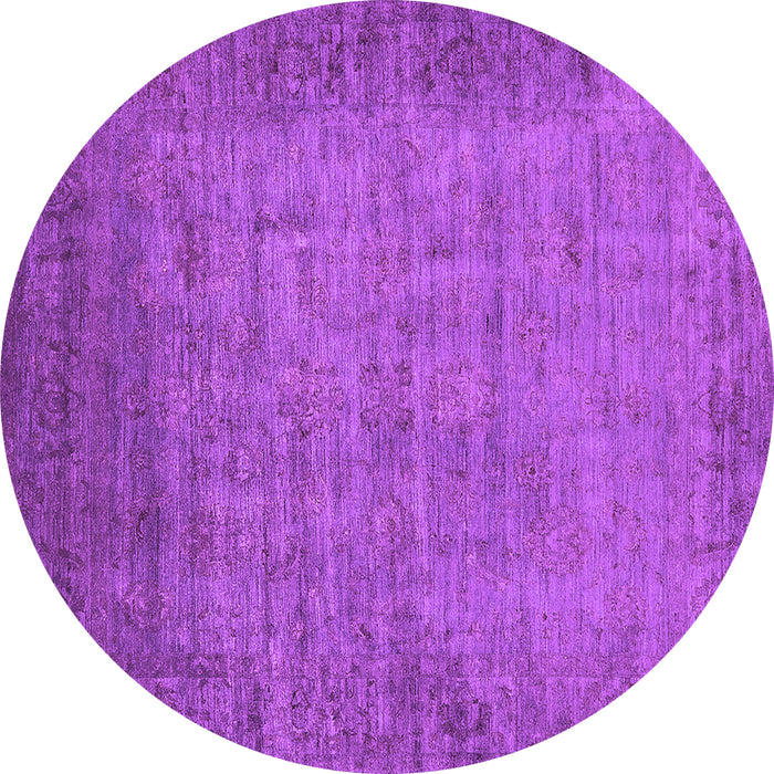 Round Oriental Purple Industrial Rug, urb1557pur