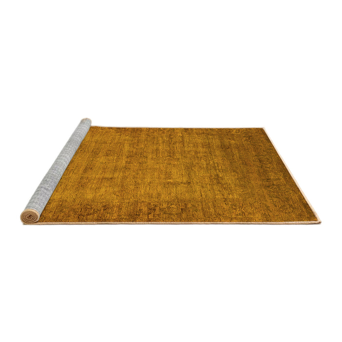 Sideview of Machine Washable Oriental Yellow Industrial Rug, wshurb1557yw