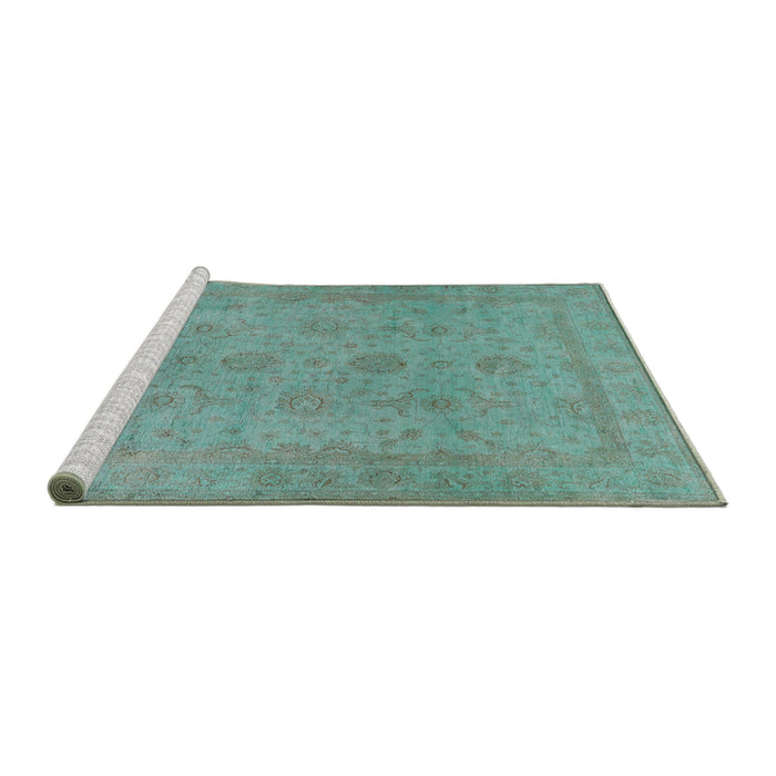Sideview of Machine Washable Industrial Modern -Sea Green Rug, wshurb1558