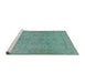 Sideview of Machine Washable Industrial Modern -Sea Green Rug, wshurb1558