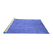 Sideview of Machine Washable Oriental Blue Industrial Rug, wshurb1558blu