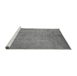 Sideview of Machine Washable Oriental Gray Industrial Rug, wshurb1558gry