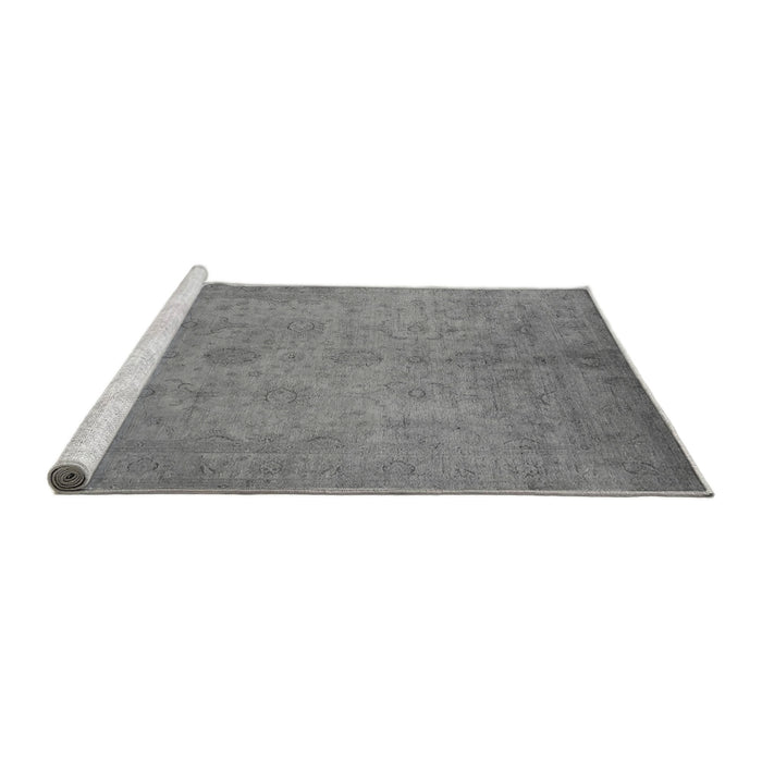 Sideview of Machine Washable Oriental Gray Industrial Rug, wshurb1558gry