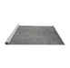 Sideview of Machine Washable Oriental Gray Industrial Rug, wshurb1558gry