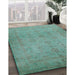 Machine Washable Industrial Modern -Sea Green Rug in a Family Room, wshurb1558