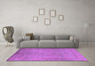 Machine Washable Oriental Pink Industrial Rug in a Living Room, wshurb1558pnk