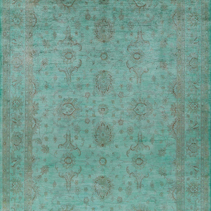 Mid-Century Modern Green Oriental Rug, urb1558