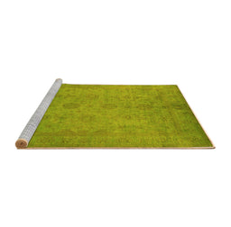 Sideview of Machine Washable Oriental Yellow Industrial Rug, wshurb1558yw