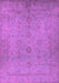 Machine Washable Oriental Pink Industrial Rug, wshurb1558pnk