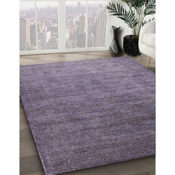 Mid-Century Modern Purple Oriental Rug in Family Room, urb1559