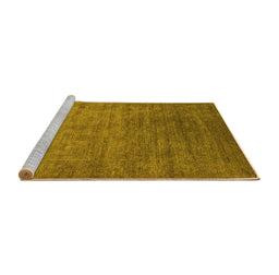 Sideview of Machine Washable Oriental Yellow Industrial Rug, wshurb1559yw