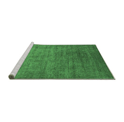 Sideview of Machine Washable Oriental Emerald Green Industrial Area Rugs, wshurb1559emgrn