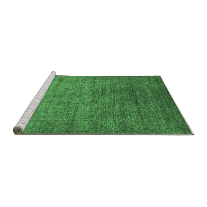 Sideview of Machine Washable Oriental Emerald Green Industrial Area Rugs, wshurb1559emgrn
