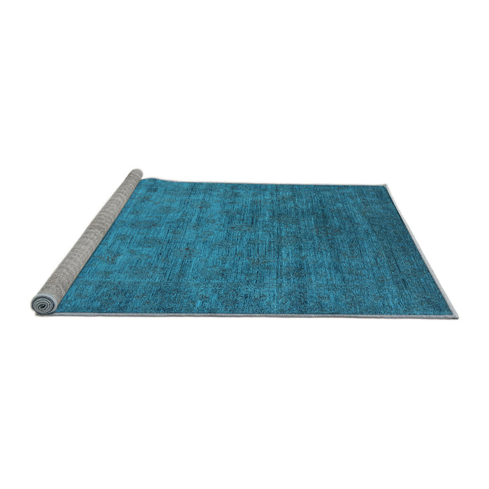 Sideview of Machine Washable Oriental Light Blue Industrial Rug, wshurb1559lblu