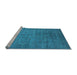 Sideview of Machine Washable Oriental Light Blue Industrial Rug, wshurb1559lblu