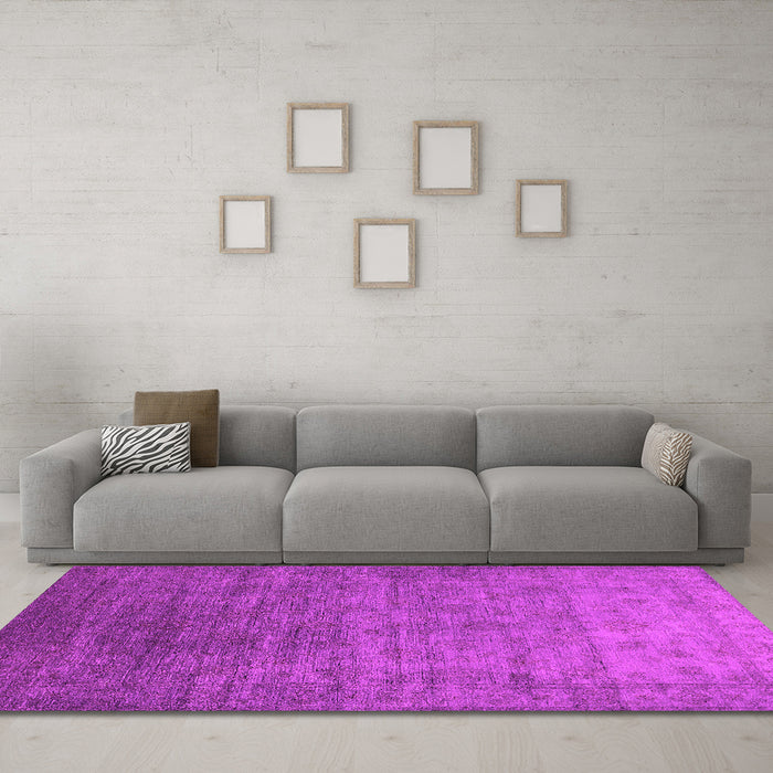 Machine Washable Oriental Pink Industrial Rug in a Living Room, wshurb1559pnk
