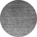 Round Oriental Gray Industrial Rug, urb1559gry