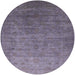 Round Machine Washable Industrial Modern Viola Purple Rug, wshurb1559