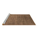 Sideview of Machine Washable Oriental Brown Industrial Rug, wshurb1559brn