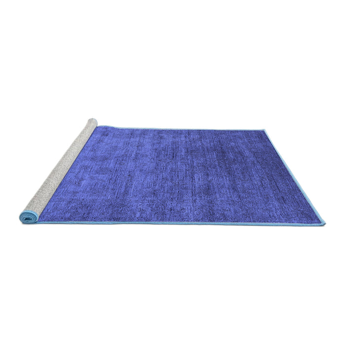 Sideview of Machine Washable Oriental Blue Industrial Rug, wshurb1559blu