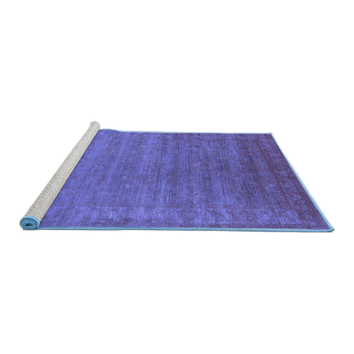 Sideview of Machine Washable Oriental Blue Industrial Rug, wshurb1560blu