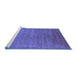 Sideview of Machine Washable Oriental Blue Industrial Rug, wshurb1560blu