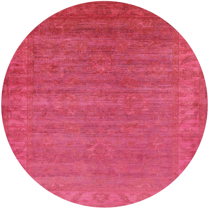 Round Machine Washable Industrial Modern Red Rug, wshurb1560