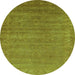 Round Oriental Green Industrial Rug, urb1560grn