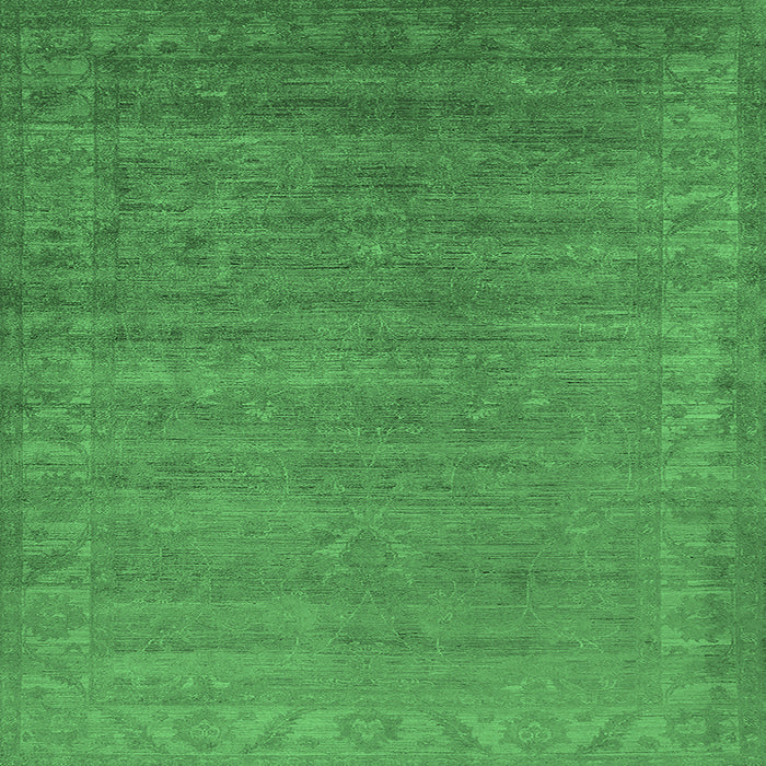 Square Machine Washable Oriental Emerald Green Industrial Area Rugs, wshurb1560emgrn