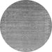 Round Oriental Gray Industrial Rug, urb1560gry