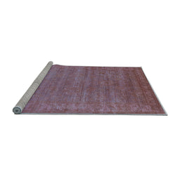 Sideview of Machine Washable Oriental Light Blue Industrial Rug, wshurb1560lblu