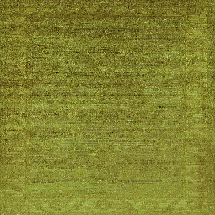 Square Machine Washable Oriental Green Industrial Area Rugs, wshurb1560grn
