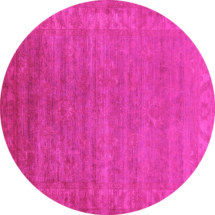 Round Oriental Pink Industrial Rug, urb1560pnk
