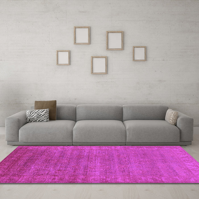 Machine Washable Oriental Purple Industrial Area Rugs in a Living Room, wshurb1560pur