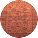 Round Oriental Orange Industrial Rug, urb1561org