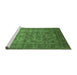 Sideview of Machine Washable Oriental Green Industrial Area Rugs, wshurb1561grn