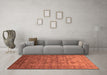 Machine Washable Oriental Orange Industrial Area Rugs in a Living Room, wshurb1561org