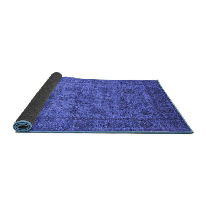 Sideview of Oriental Blue Industrial Rug, urb1561blu