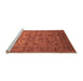 Sideview of Machine Washable Oriental Orange Industrial Area Rugs, wshurb1561org